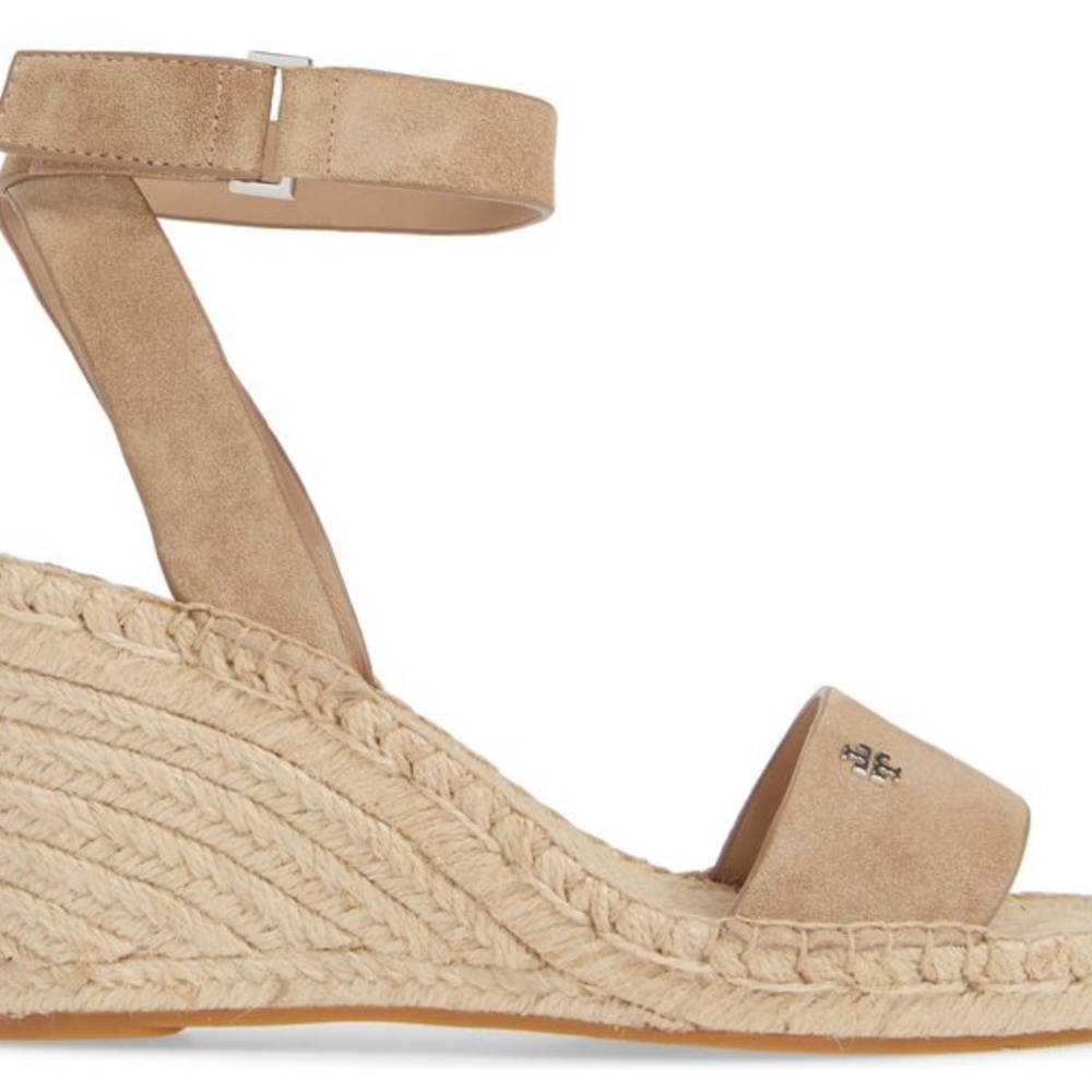 TORY BURCH Beige Espadrille Wedge Sandals - Picture 2 of 9